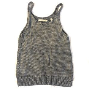 Vince Cable-Knit Silk Crop Tank Top